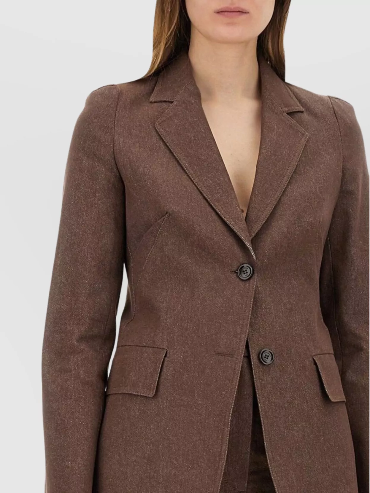 Max Mara Single Breasted Jacket With Notch Lapel And Flap Pockets