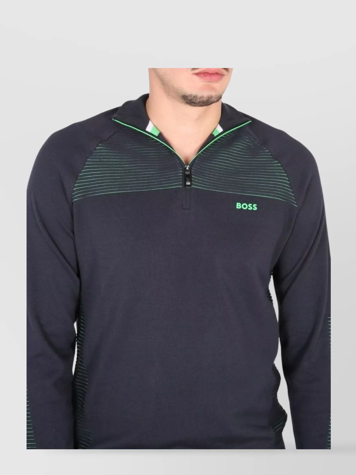 Boss High Neck Striped Sweater