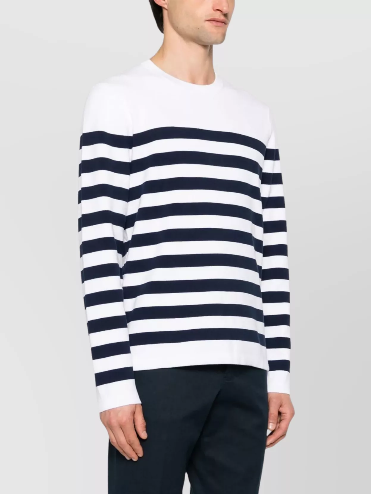 Michael Kors Striped Cotton Crew Neck Sweater