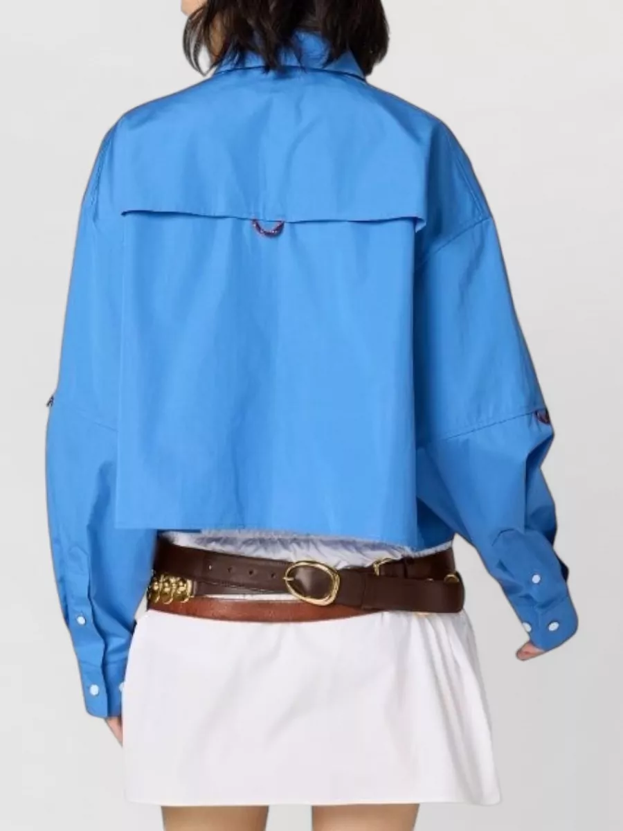 Miu Miu Popeline Shirt Long Sleeves Chest Pockets