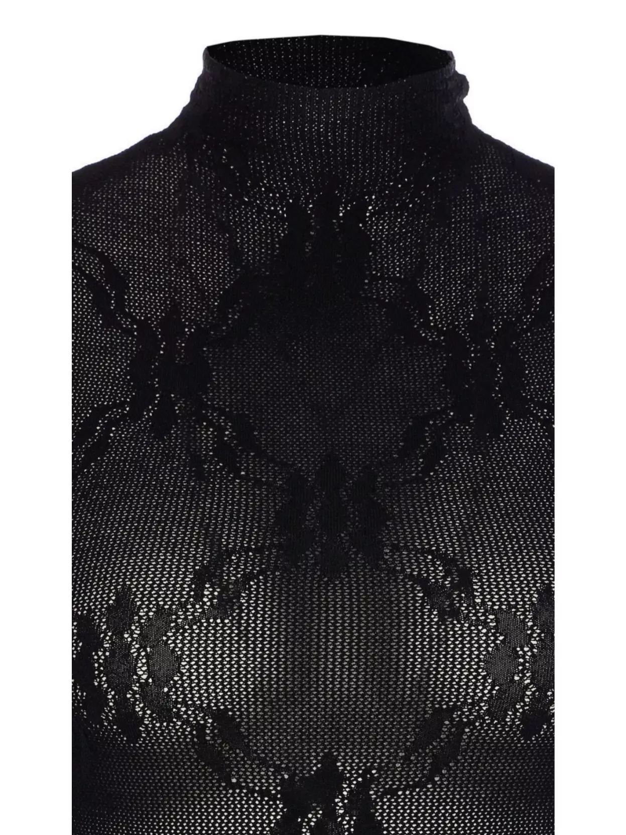 Victoria Beckham Lace Floral Sleeveless High Neck Top
