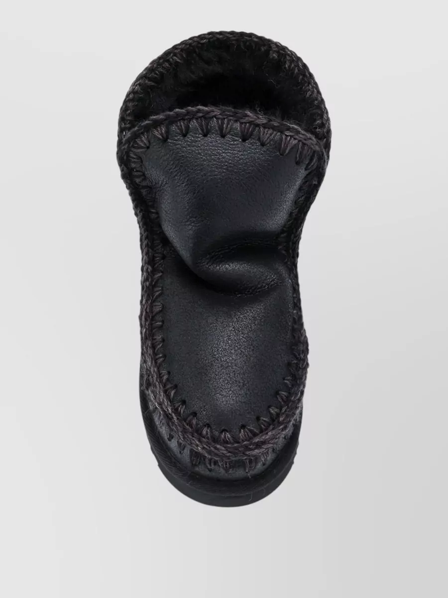 Mou Shearling Rhinestone-Embellished Ankle Boots