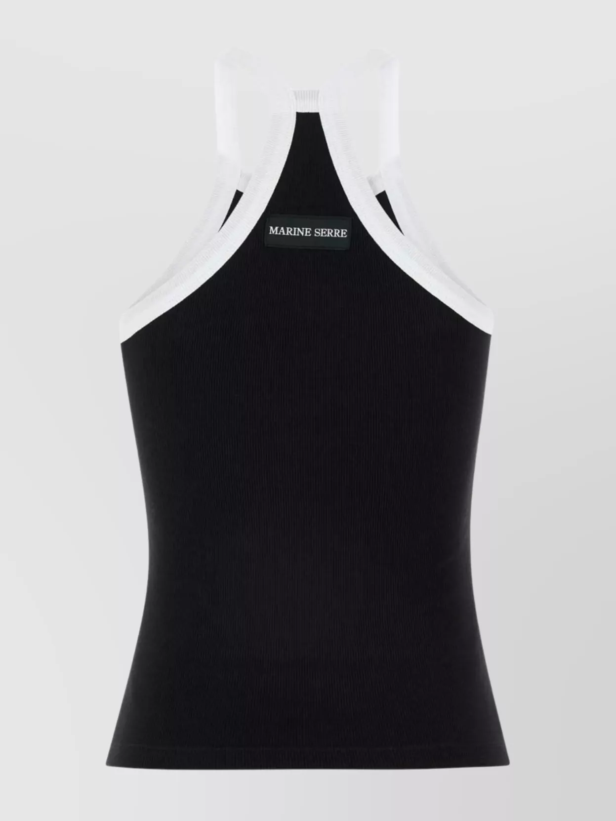 Marine Serre Stretch Cotton Tank Top With Racerback Design