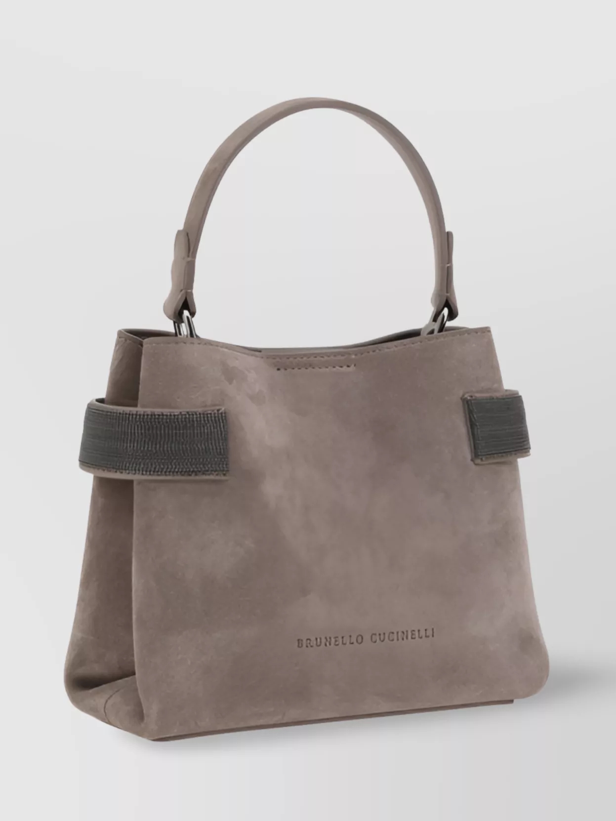 Brunello Cucinelli Mini Monili-embellished Suede Tote Bag