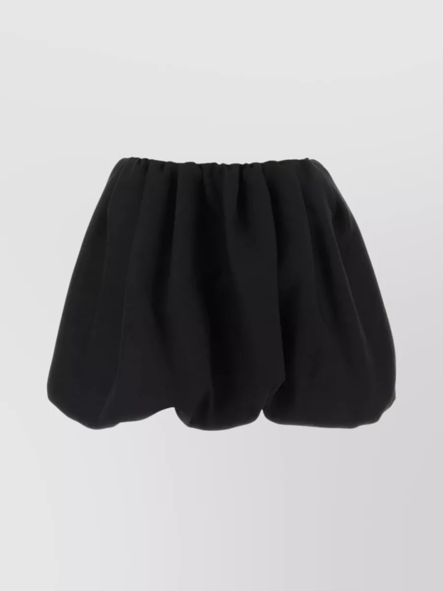 Shop Valentino Mini Skirt In Luxurious Crepe Fabric In Black