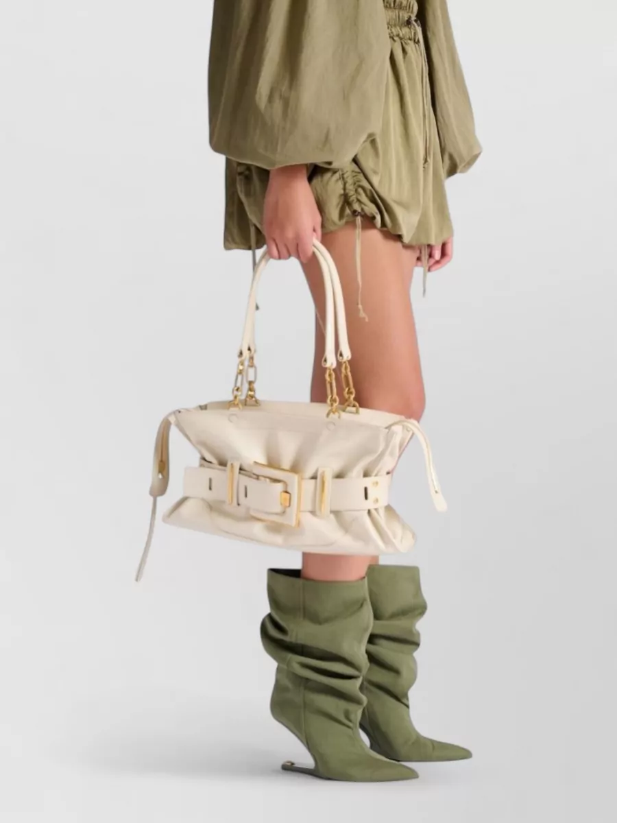 Balmain Shopper Leather Tote Bag