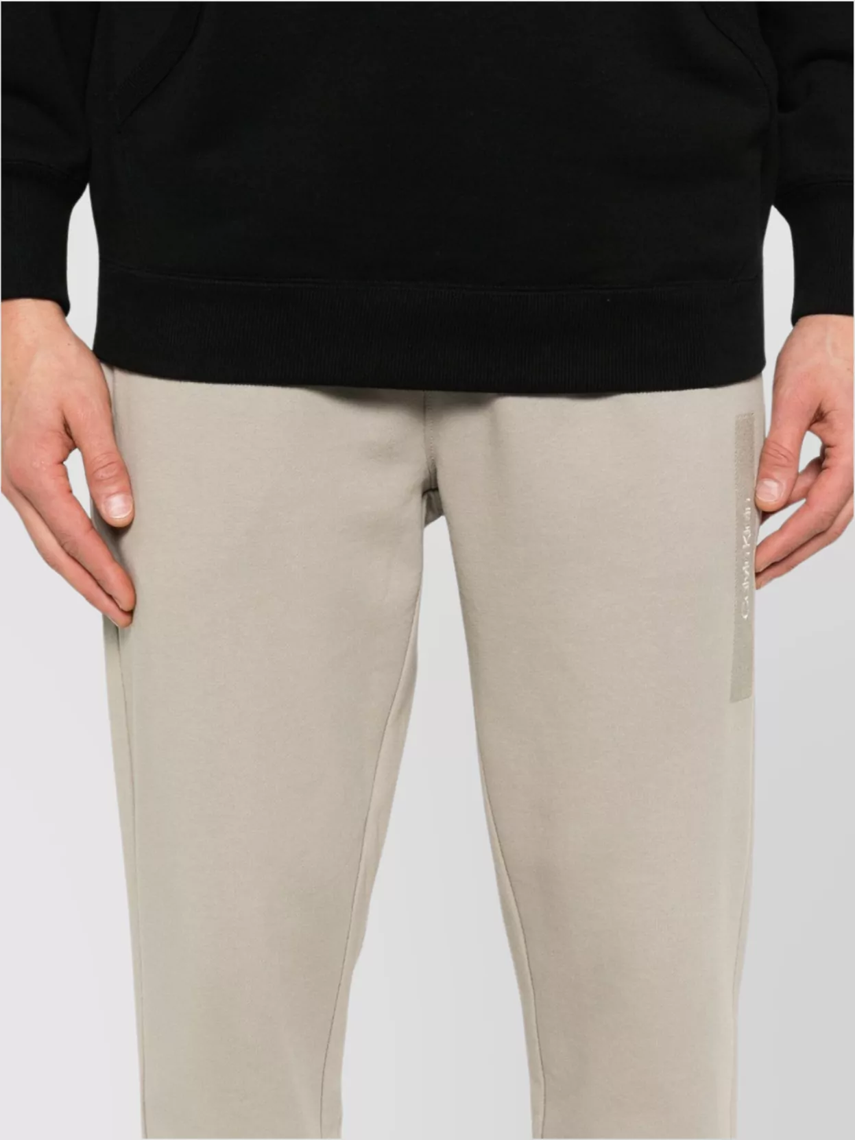 Calvin Klein Structured Embroidery Sweatpants Adjustable Drawstring