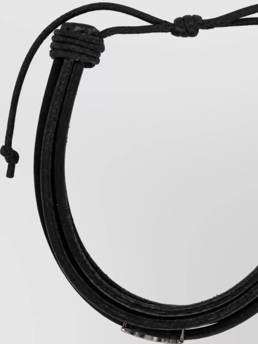 Saint Laurent Leather Logo Bracelet