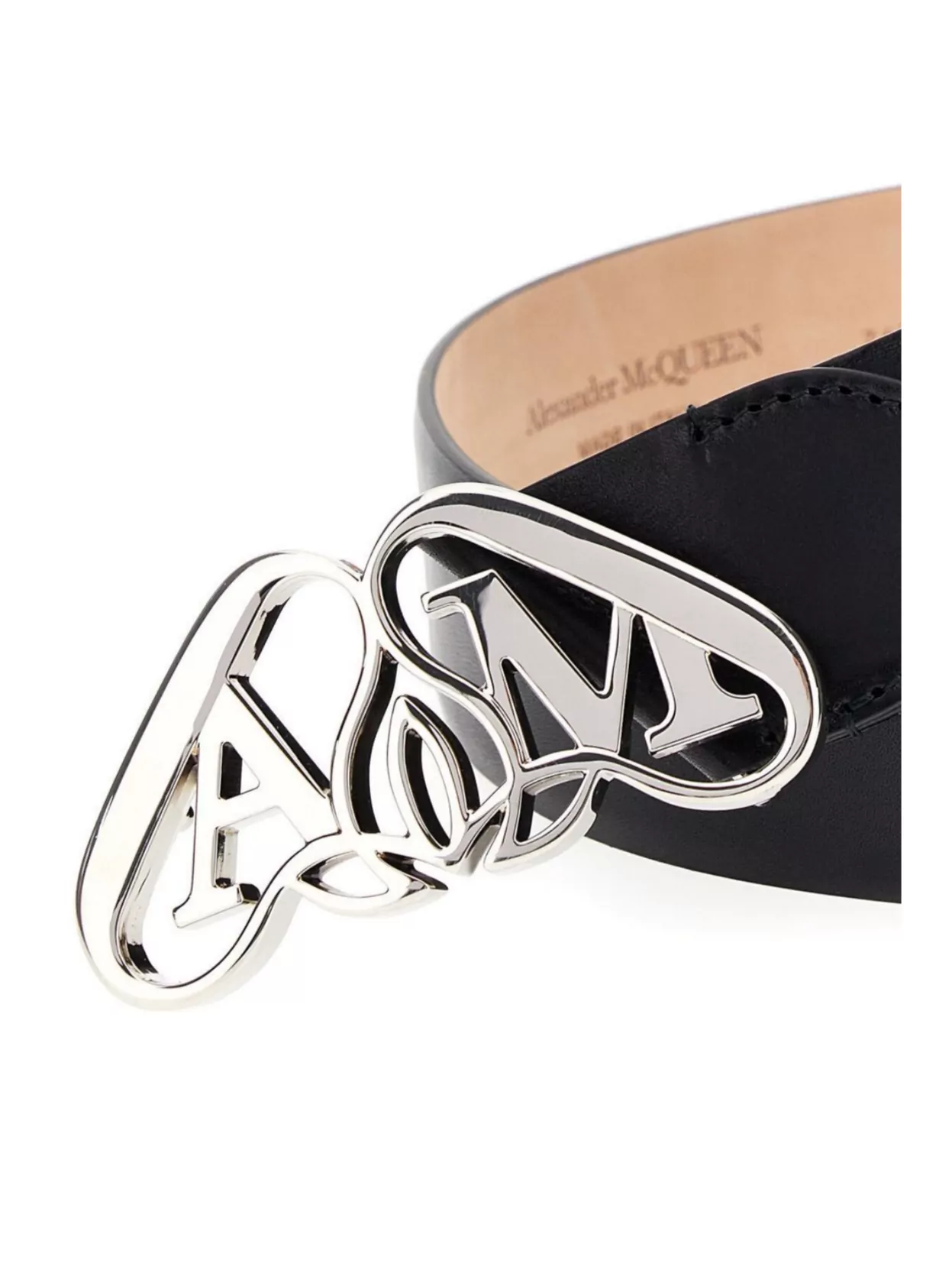 Alexander Mcqueen Leather Seal Belt Adjustable Length