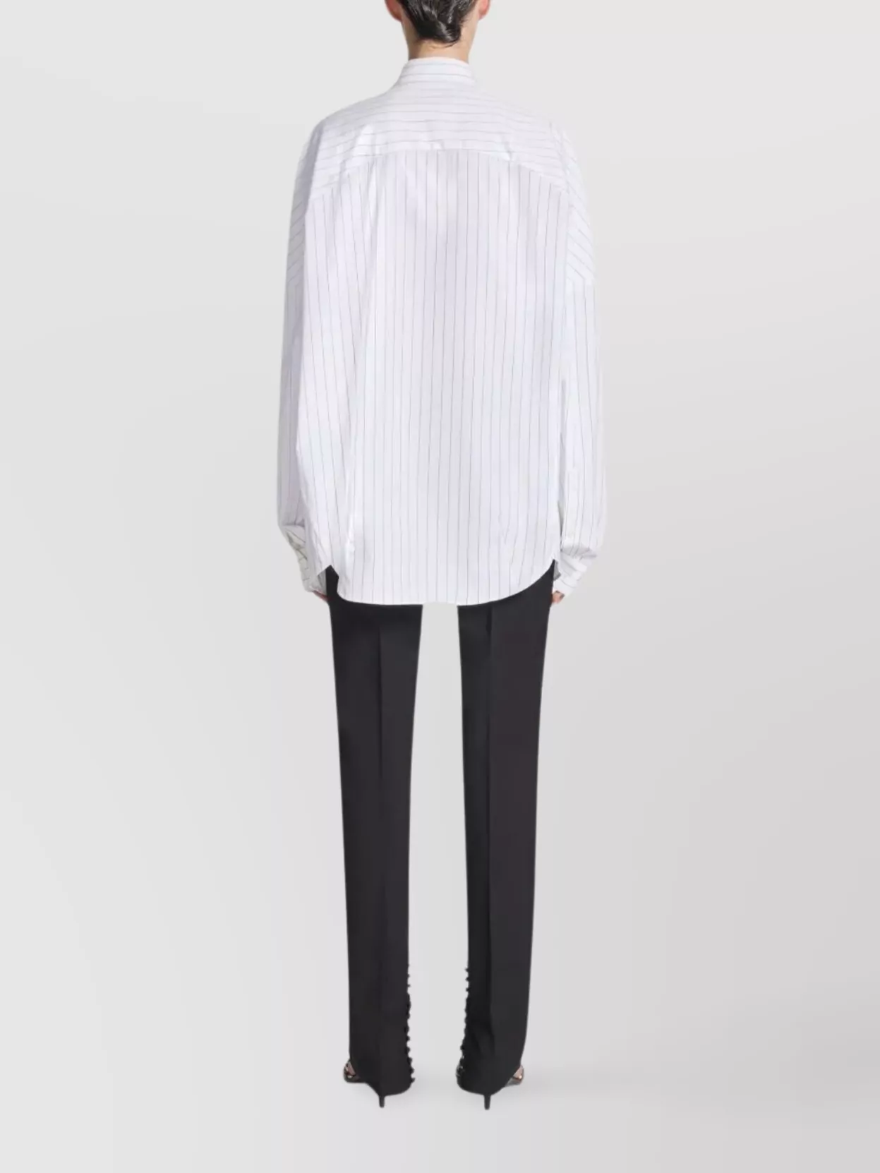 Dries Van Noten Pinstripe Button-down Shirt In Soft Viscose-cotton Blend In White