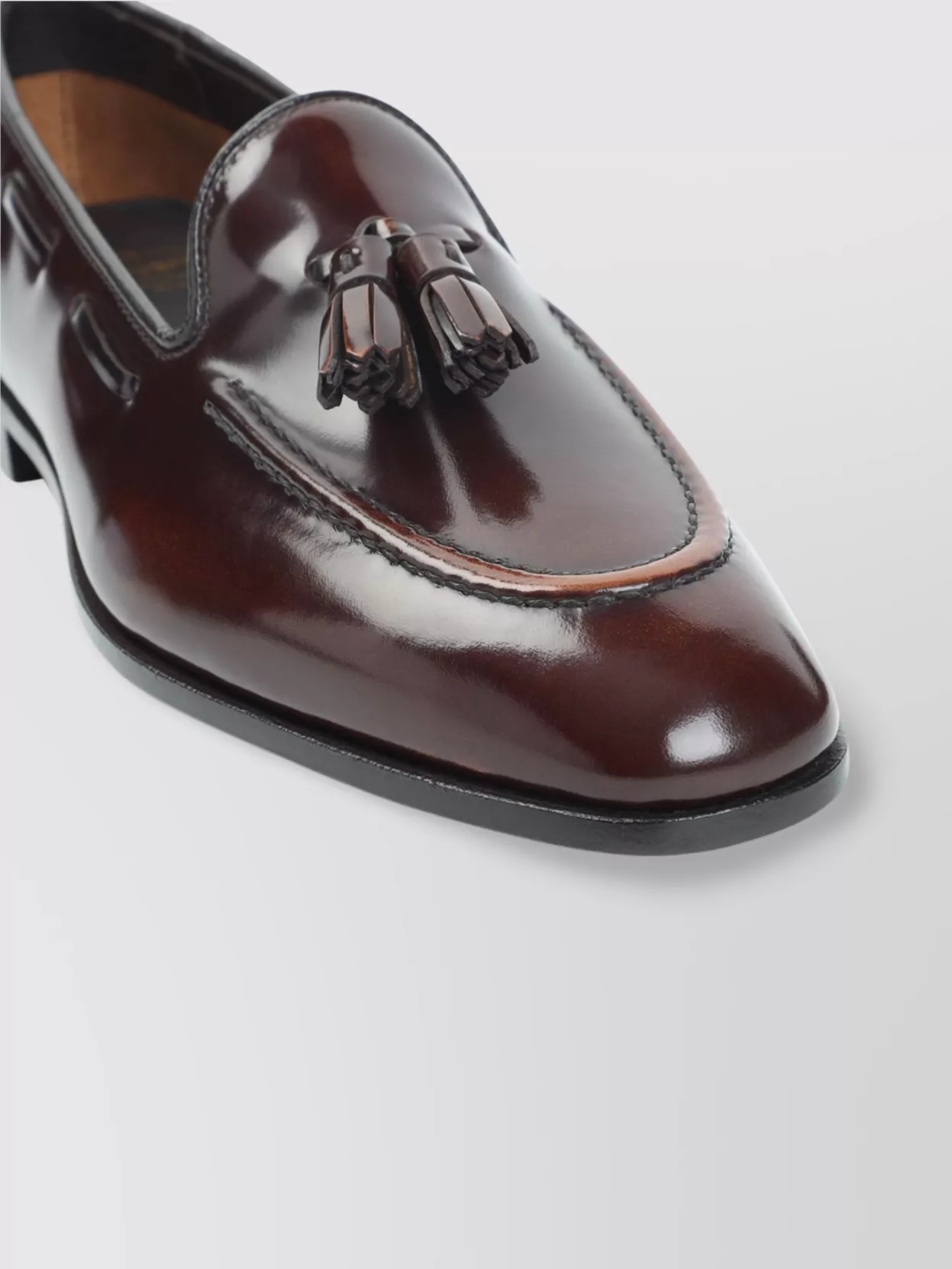 Church's Almond Toe Leather Loafers With Tassel Detail