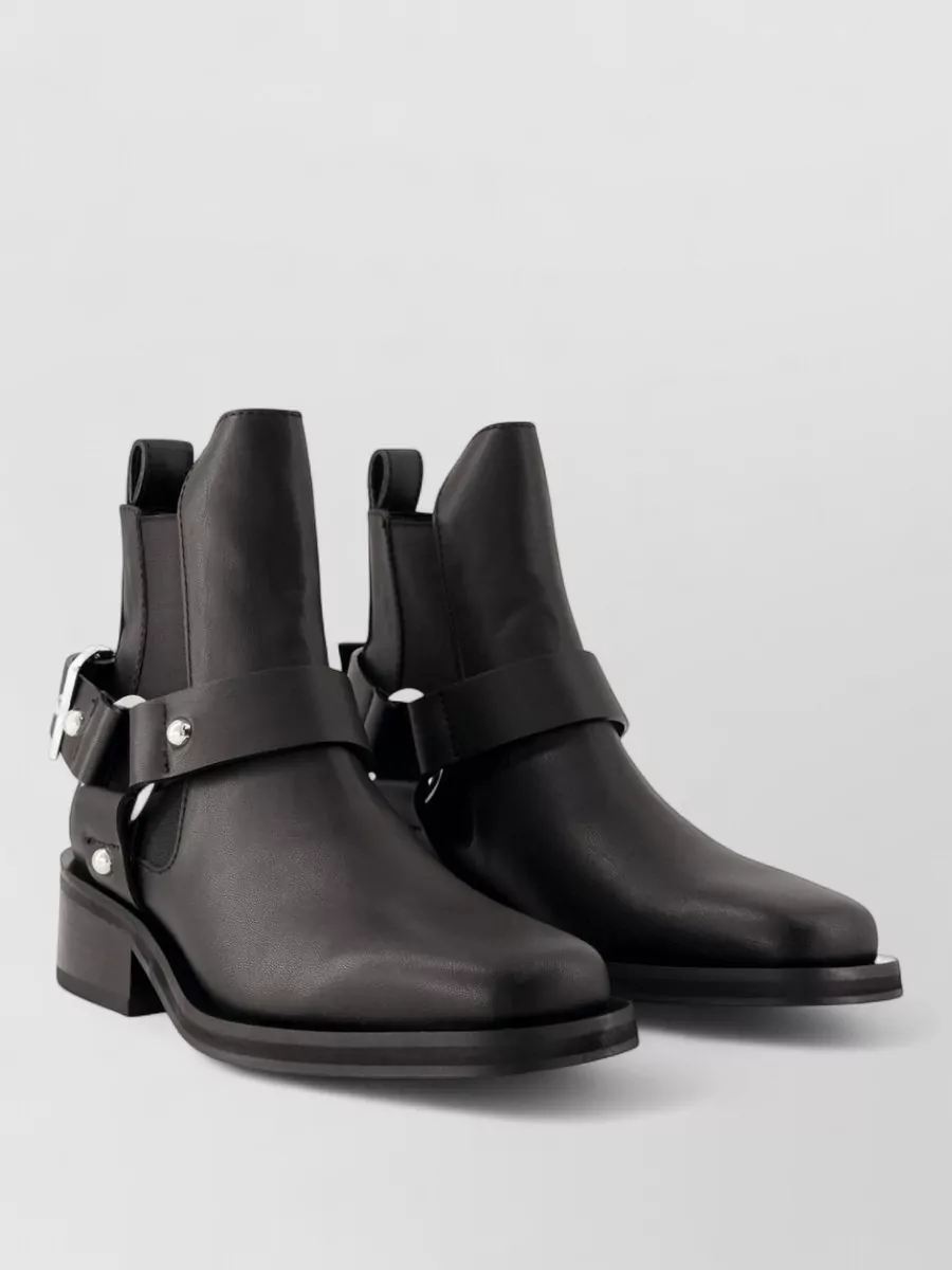 Ganni Leather Chelsea Ankle Boots