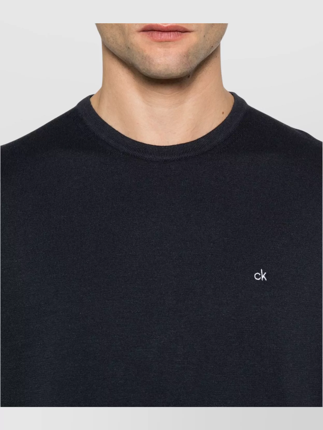 Calvin Klein Crew Neck Cotton Silk Blend Sweater