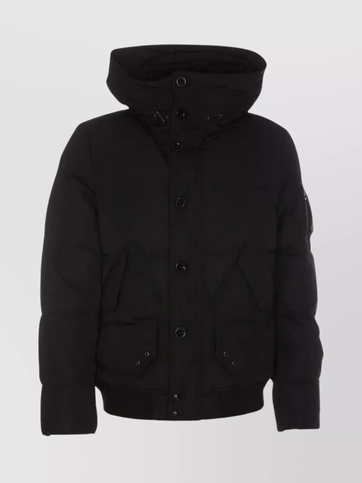 Shop Belstaff Quilted Hooded Jacket With Ribbed Bottom And Sleeve Cuffs