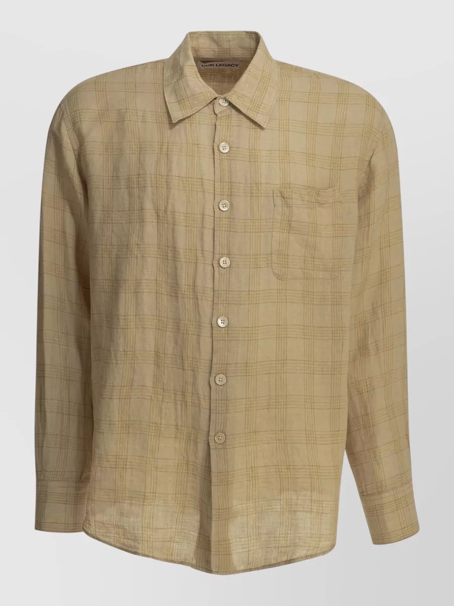 Our Legacy Linen Checked Long-Sleeve Shirt