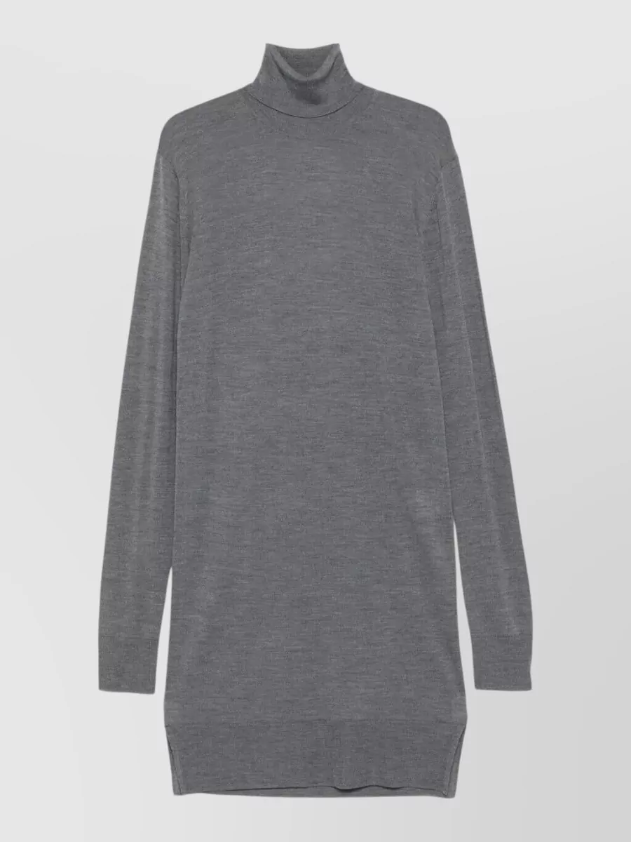 Totême Wool silk turtleneck long-sleeve midi knitted dress