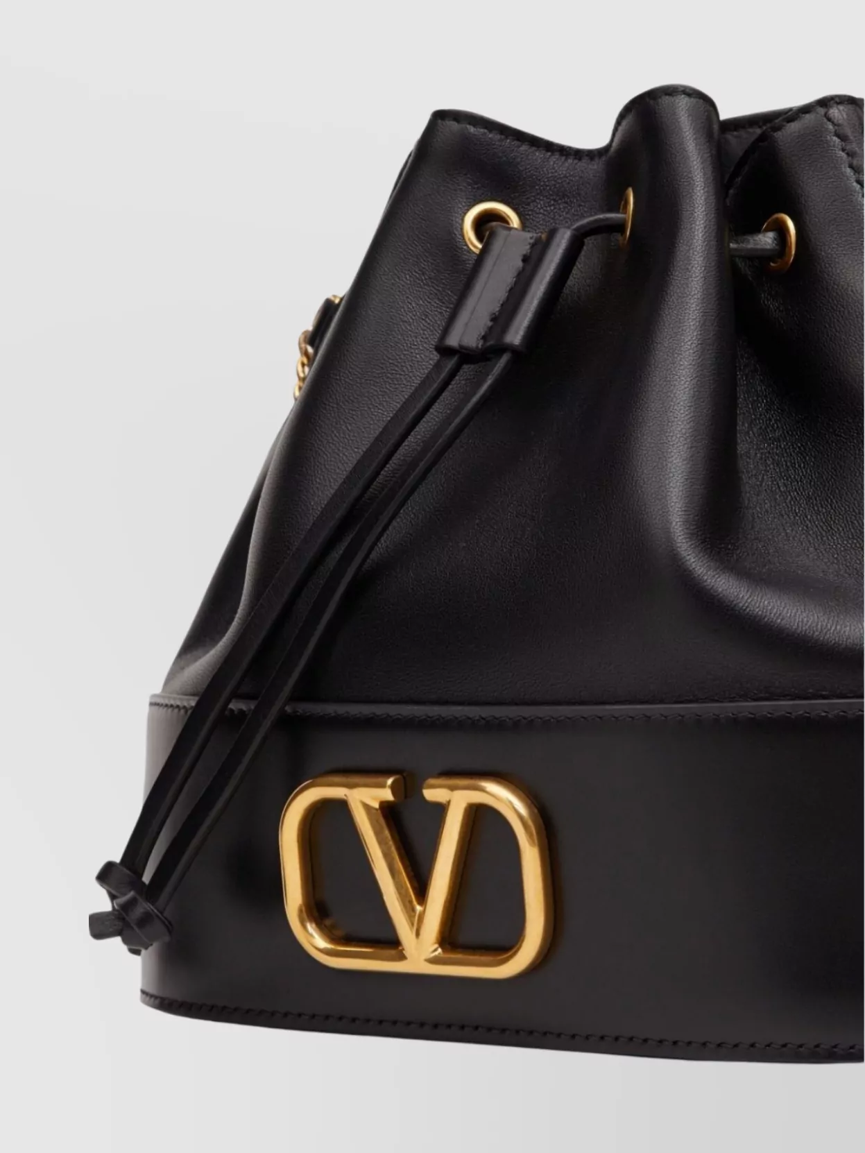 Valentino Garavani Vlogo Signature Leather Bucket Bag