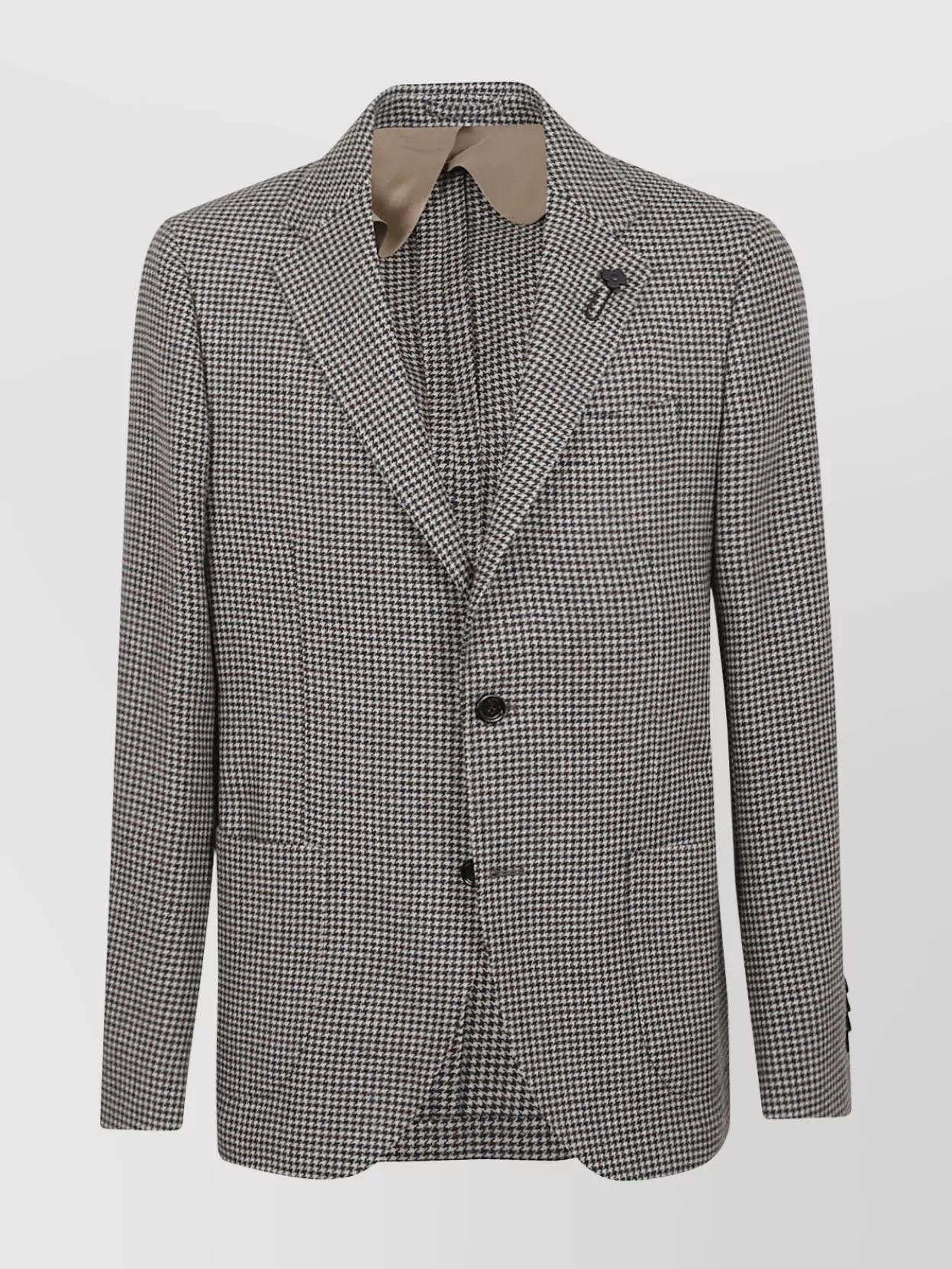 Lardini Houndstooth Patterned Tailored Jacket In Gray