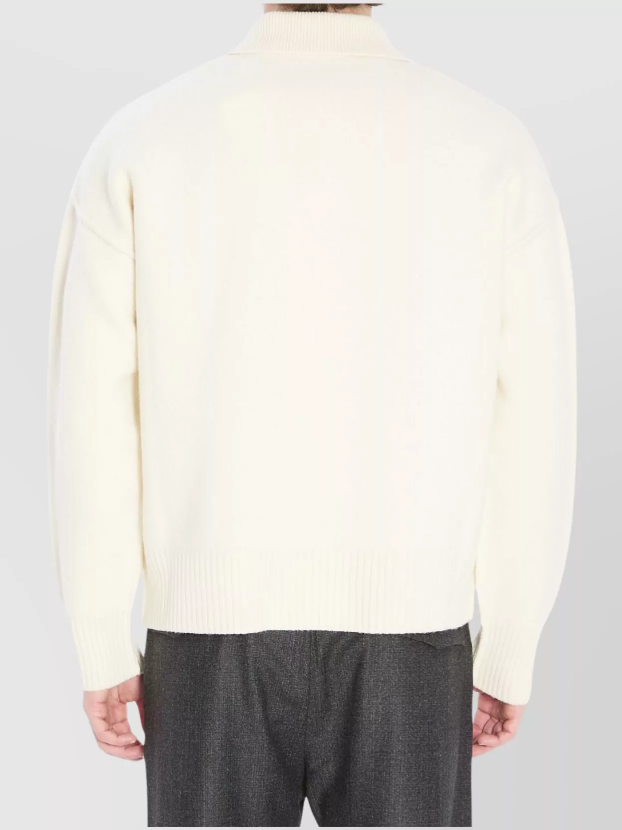 Ami Paris Woolen Heart Friend Polo With Exposed Seams