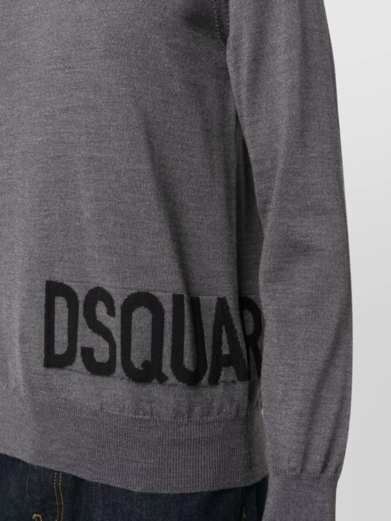 Dsquared2 Ribbed Hem Long Sleeve Crew Neck Sweater