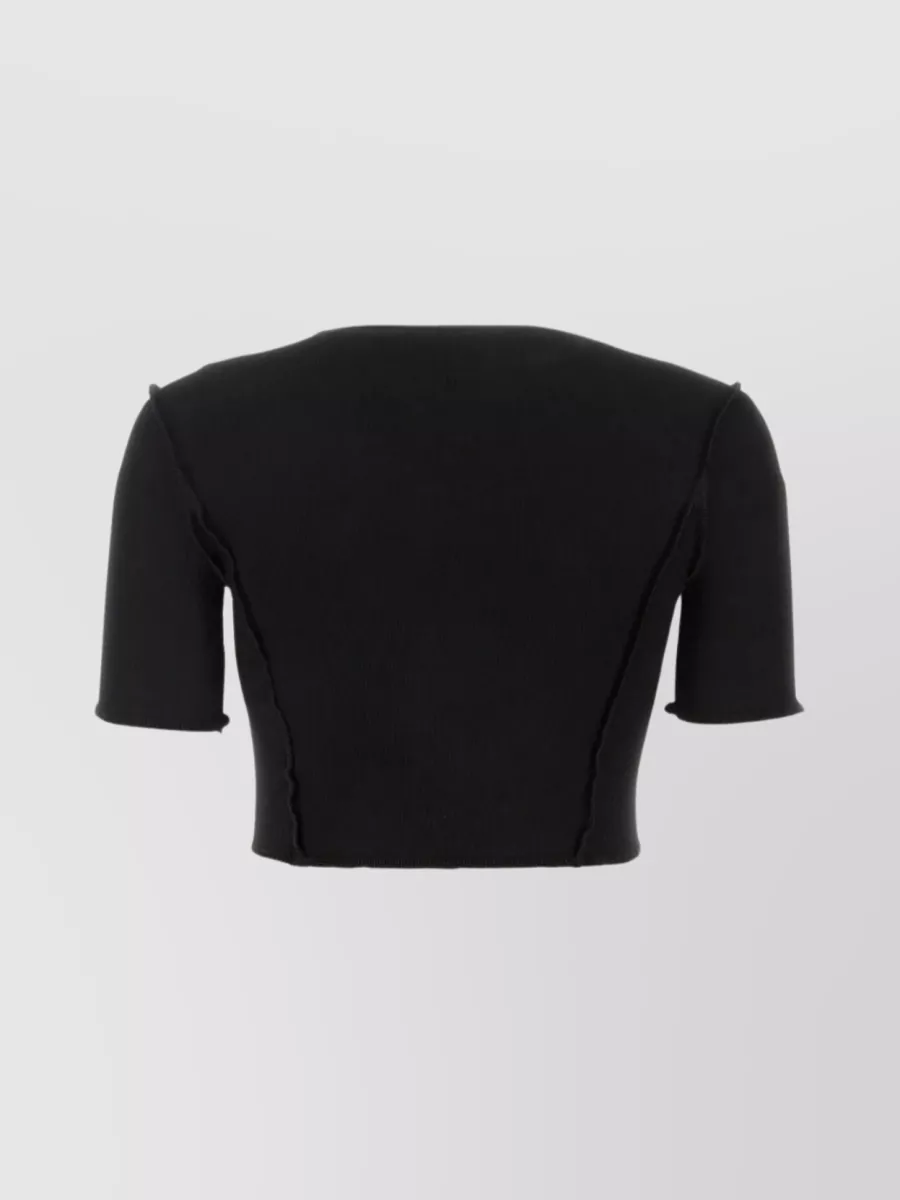 Palm Angels Ribbed Crew Neck Crop