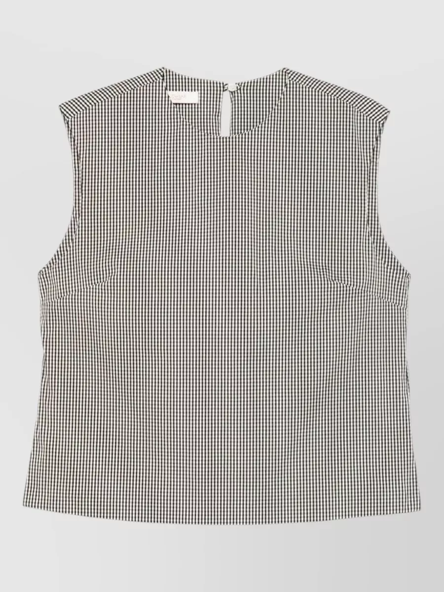 Incotex gingham-pattern sleeveless top