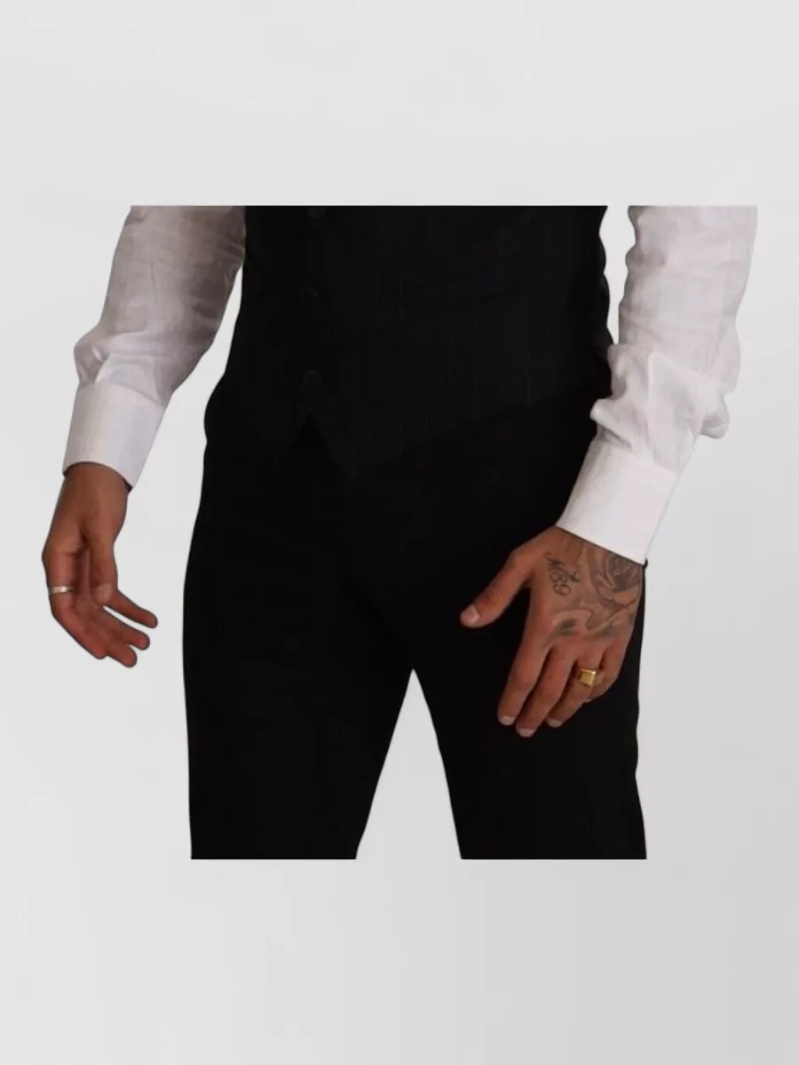 Dolce&Gabbana Striped Virgin Wool Waistcoat