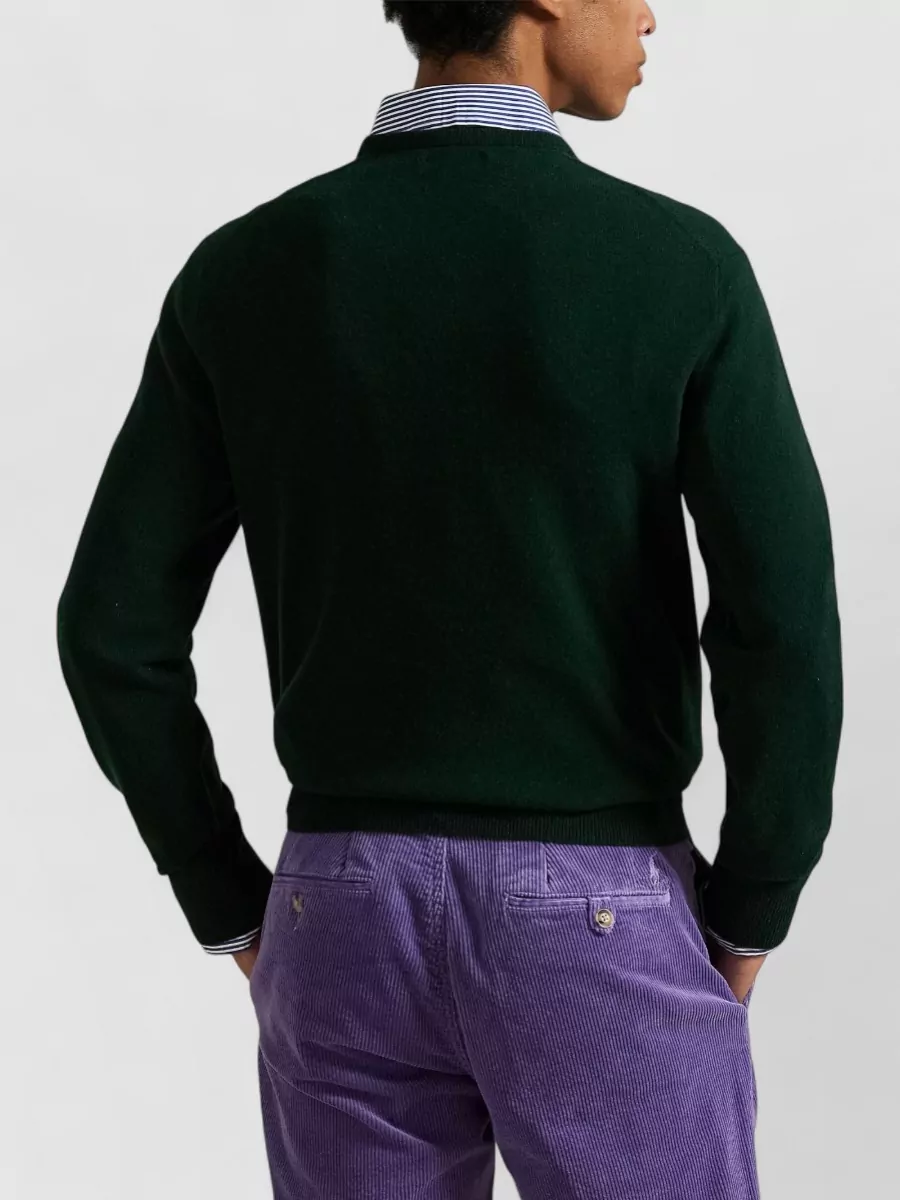 Ralph Lauren Logo Crew Neck Sweatshirt Long Sleeves Ribbed