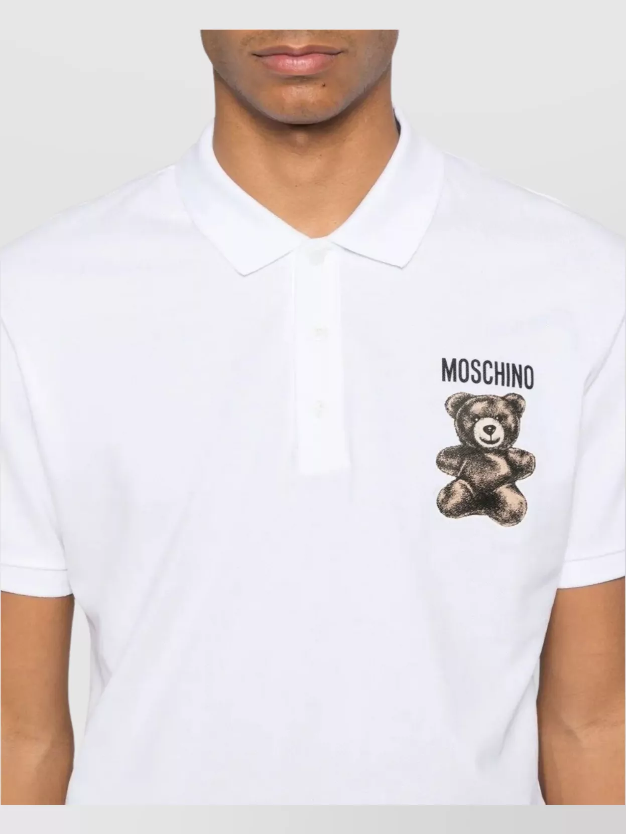 Moschino Bear Motif Polo Shirt With Short Sleeves
