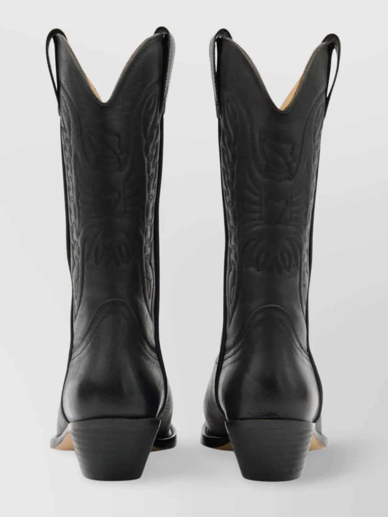 Mm6 Maison Margiela Pointed Toe Mid-calf Cuban Heel Boots