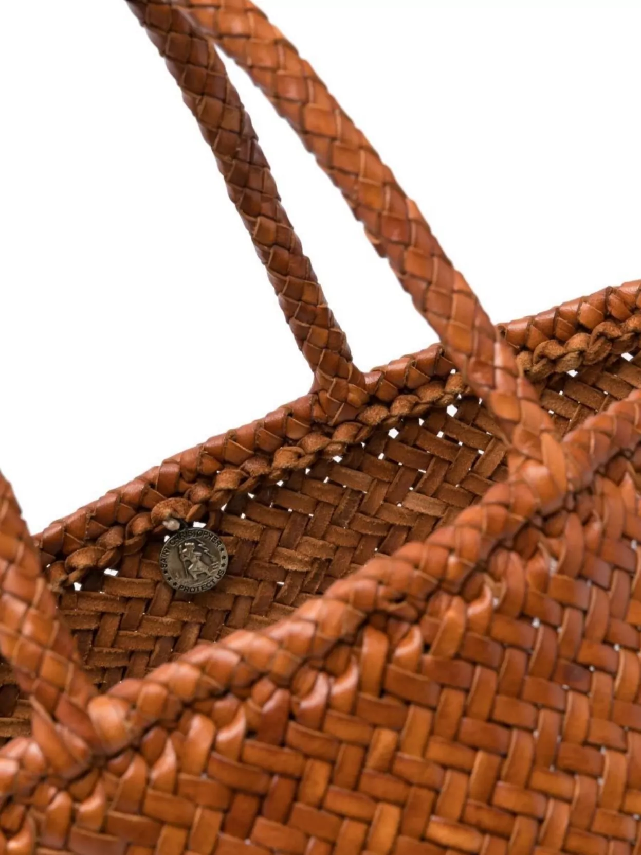 Dragon Diffusion Small Woven Leather Tote Bag