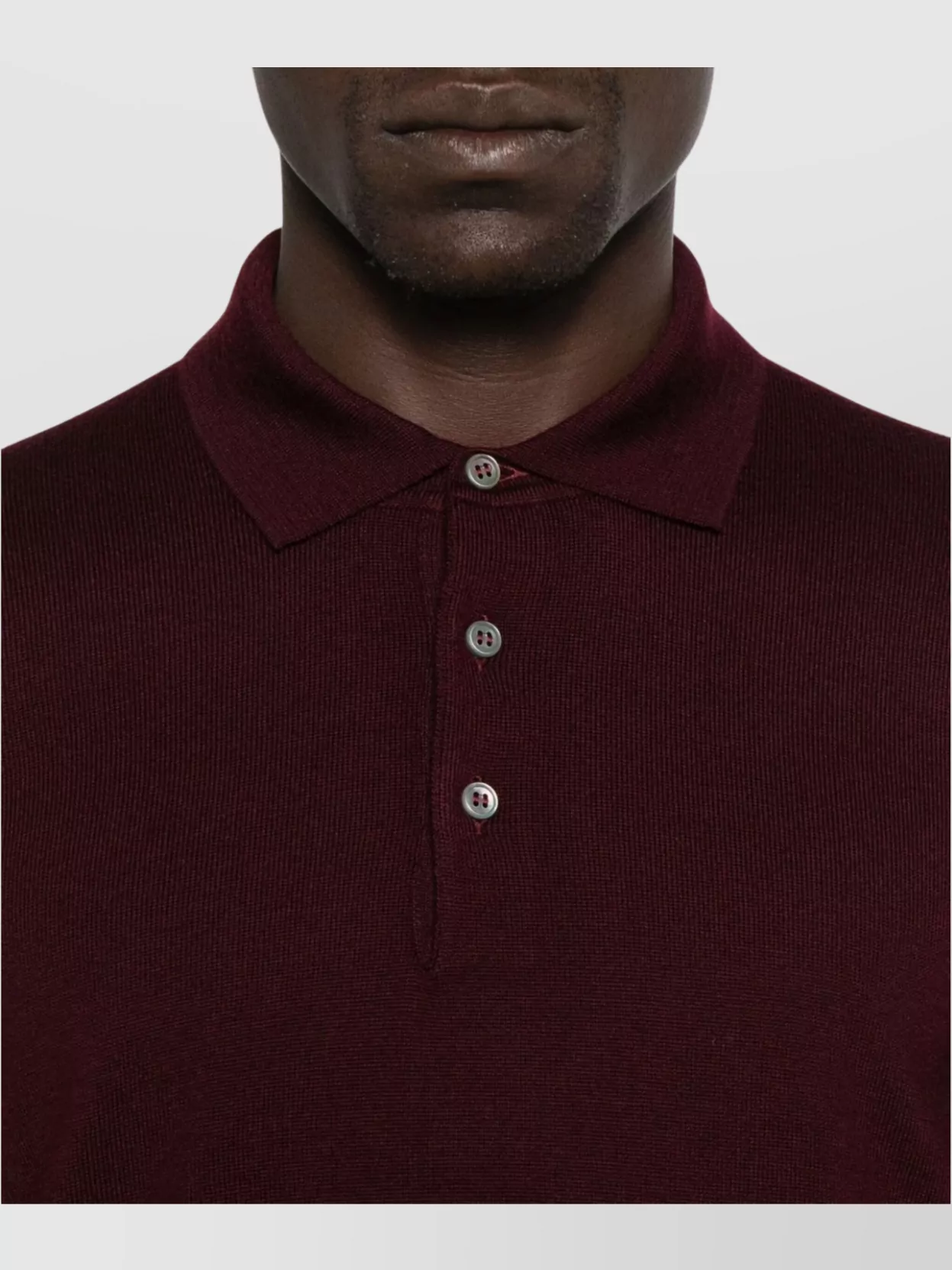 Tagliatore Bordeaux Long-sleeved Polo Shirt