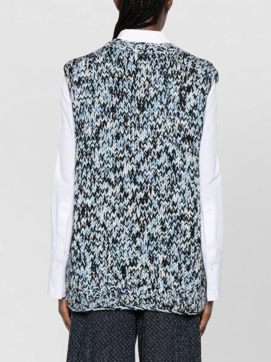 Ganni Chunky-Knit Merino Wool Sleeveless Crewneck Top