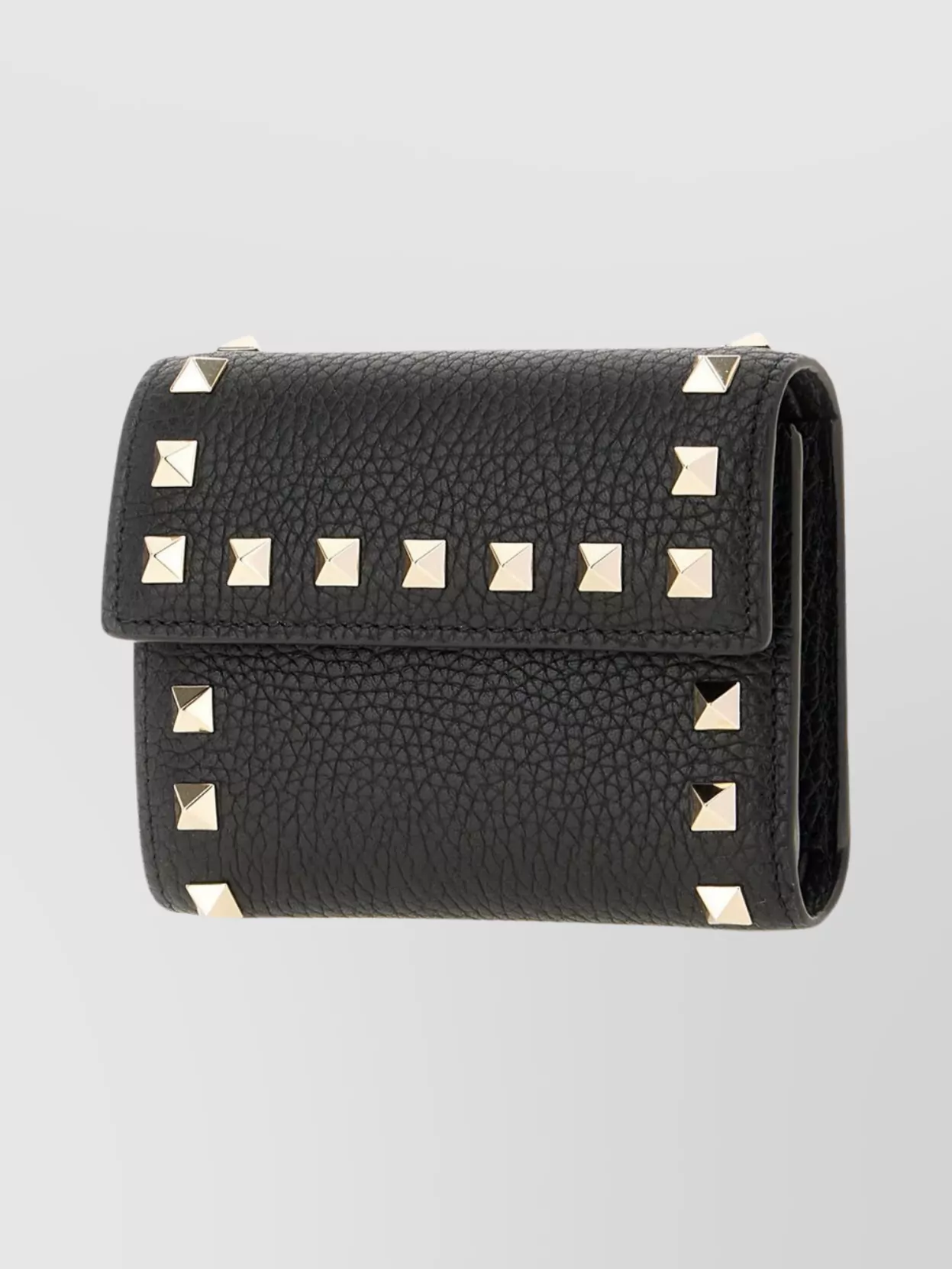 Valentino Garavani Textured Leather Wallet Studded Design