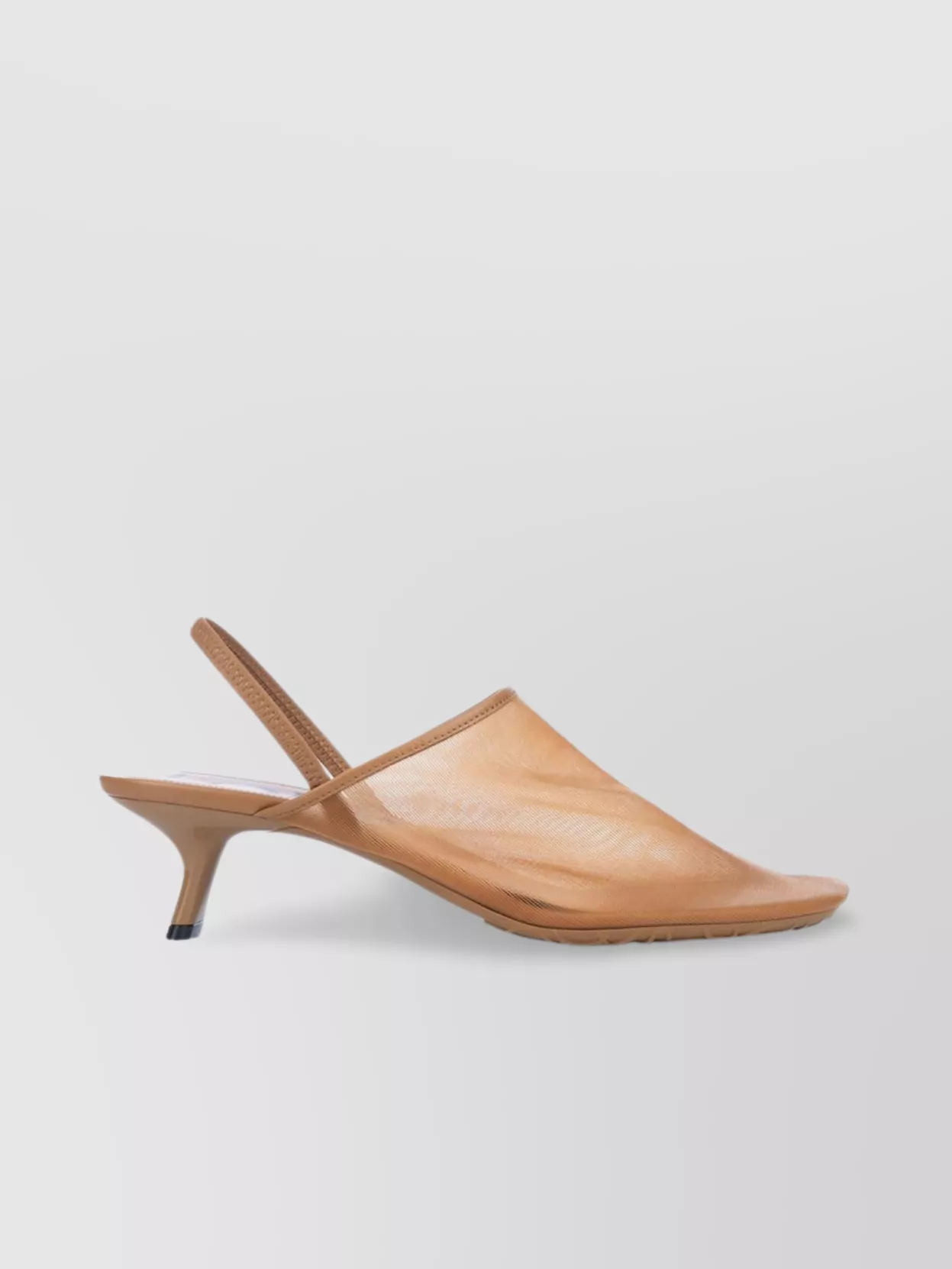 Loewe Kitten Heel Mesh Open Toe Pumps In Orange