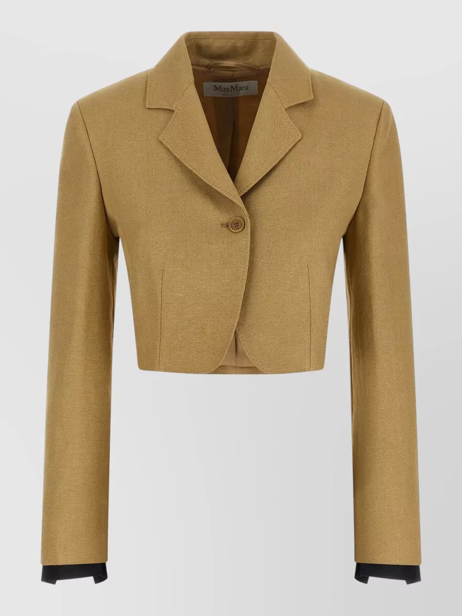 Max Mara linen cropped single-breasted blazer