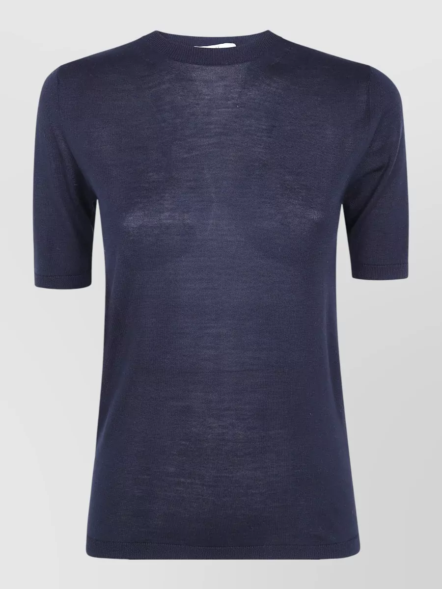 Max Mara Mxm Aceti Crew Neck Lightweight Short Sleeve Sweater