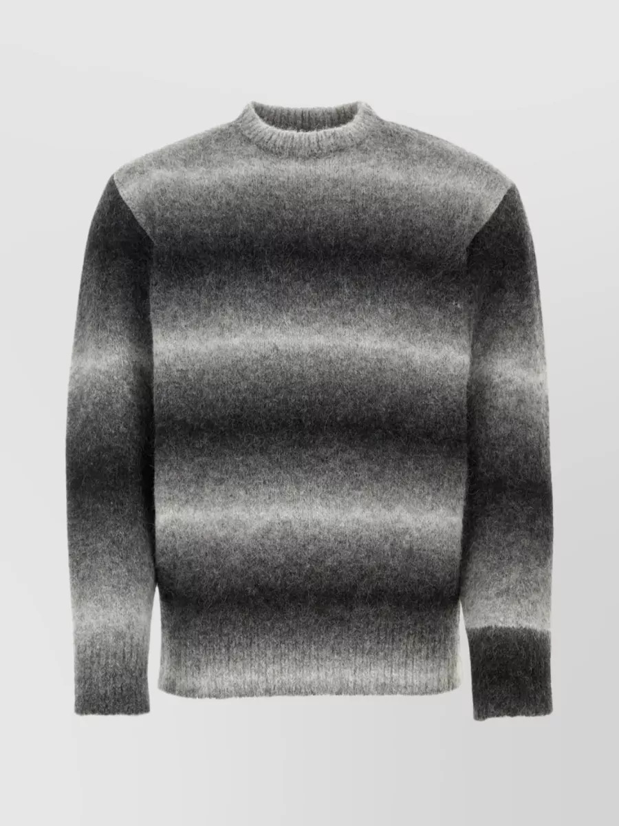 Shop Etudes Studio Striped Alpaca Blend Sweater In Grey