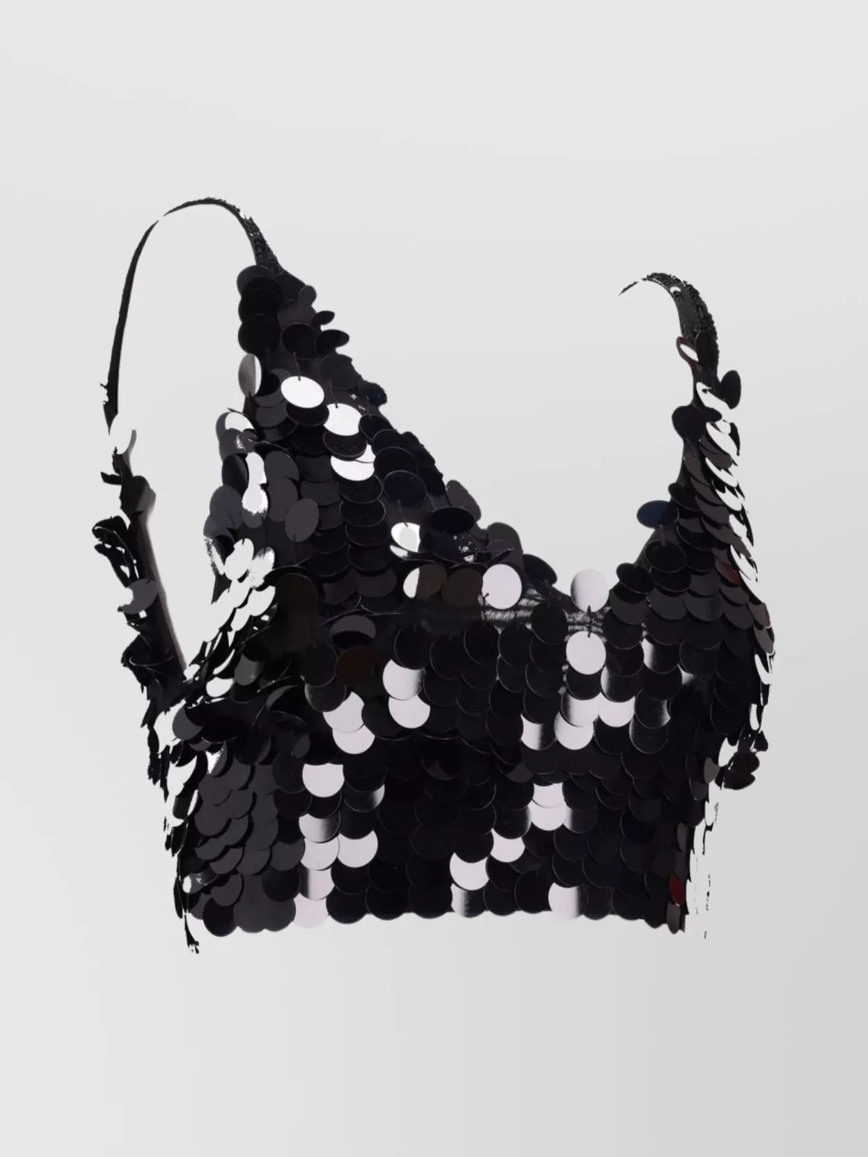 Parosh Sequin Cropped Sleeveless V-Neck Lingerie