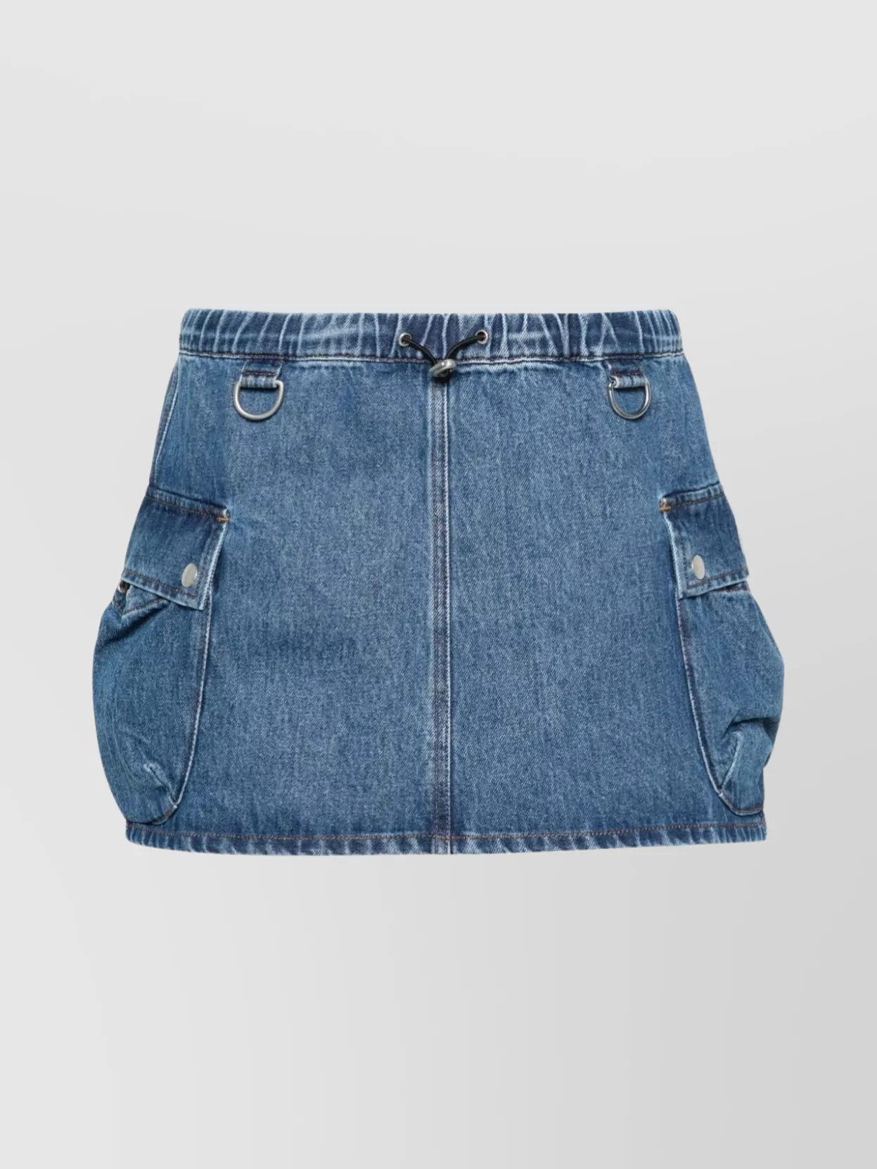 Shop Coperni Denim Skirt With Two Side Pockets