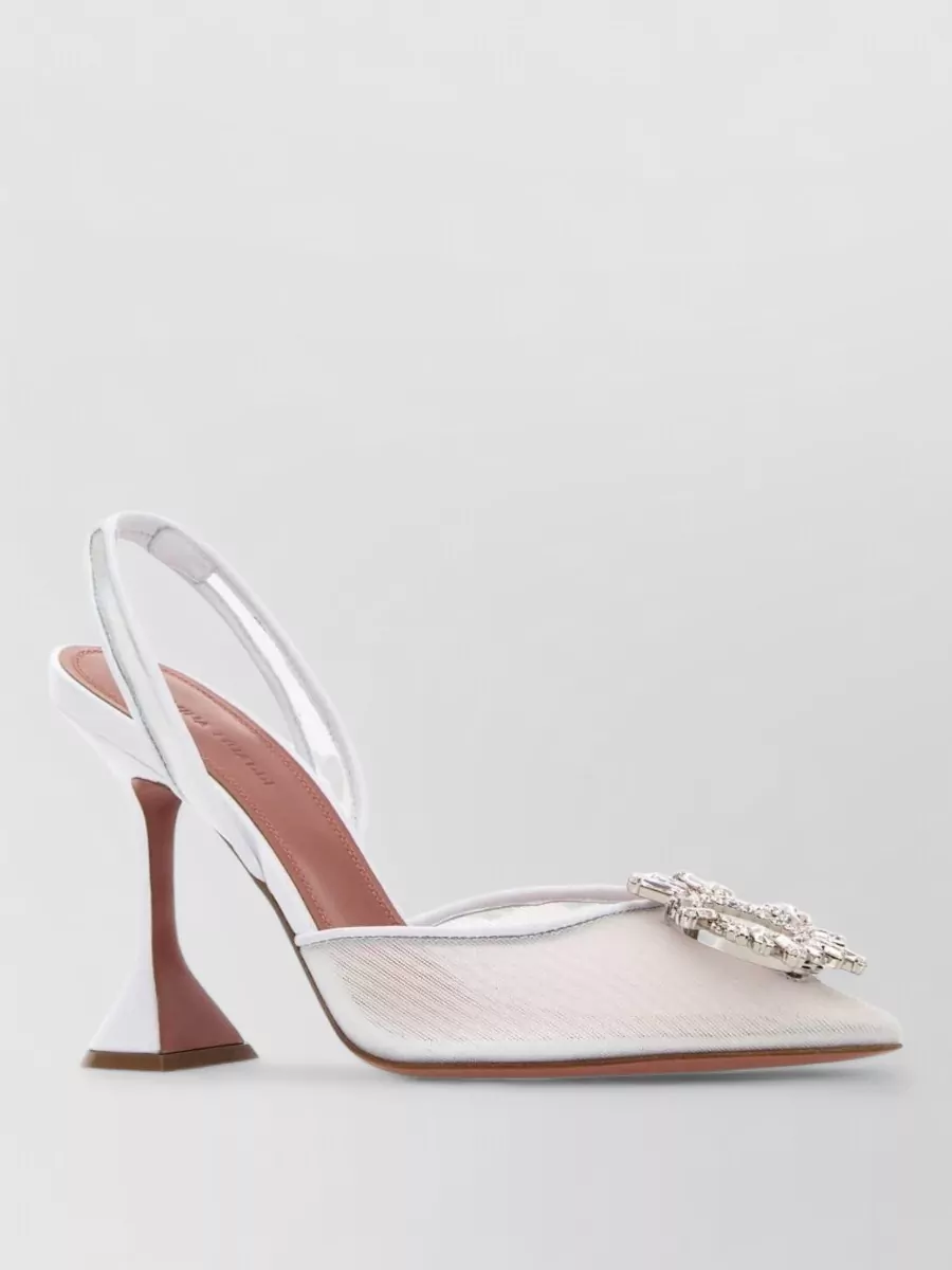 Amina Muaddi mesh slingback pumps