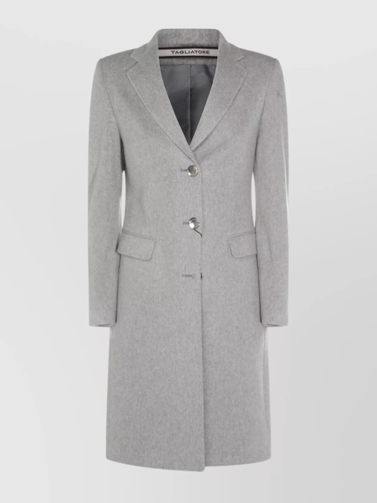 Tagliatore Longline Coat With Button Cuffs And Pockets