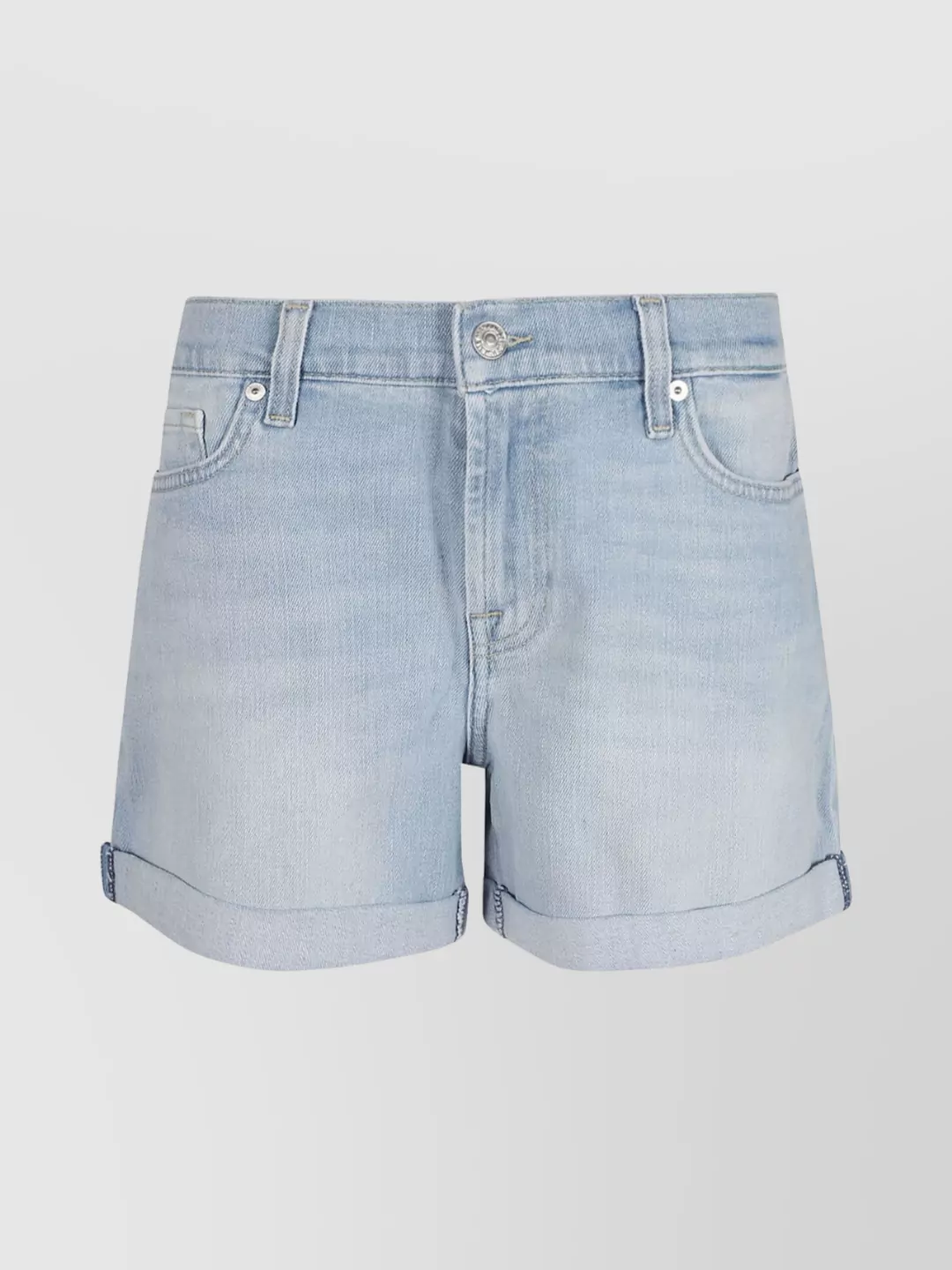 Shop 7 For All Mankind Roll Shorts With Belt Loops And Back Pockets