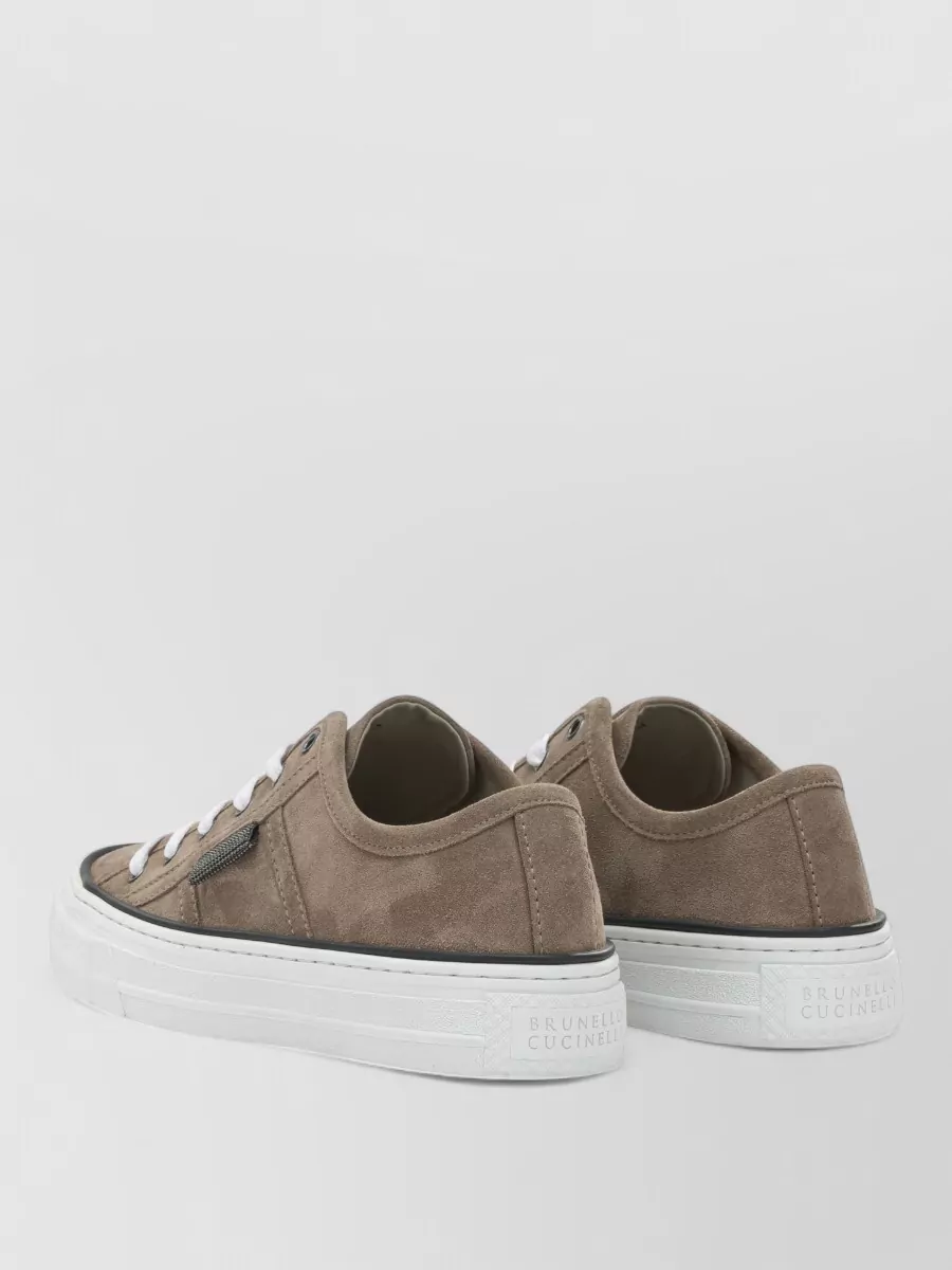 Brunello Cucinelli Suede Leather Low-Top Sneakers