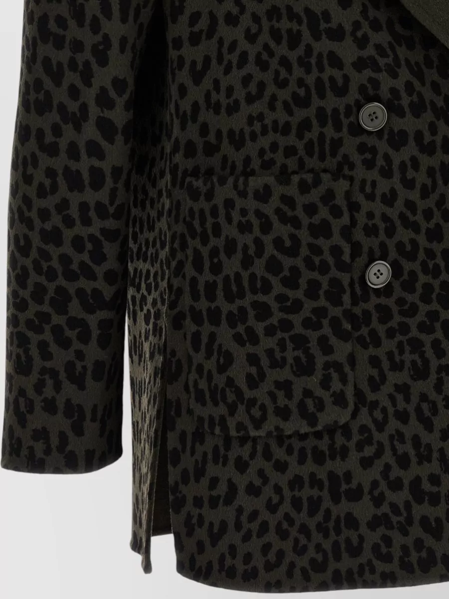 P.a.r.o.s.h. Animal-Print Double-Breasted Wool Blazer