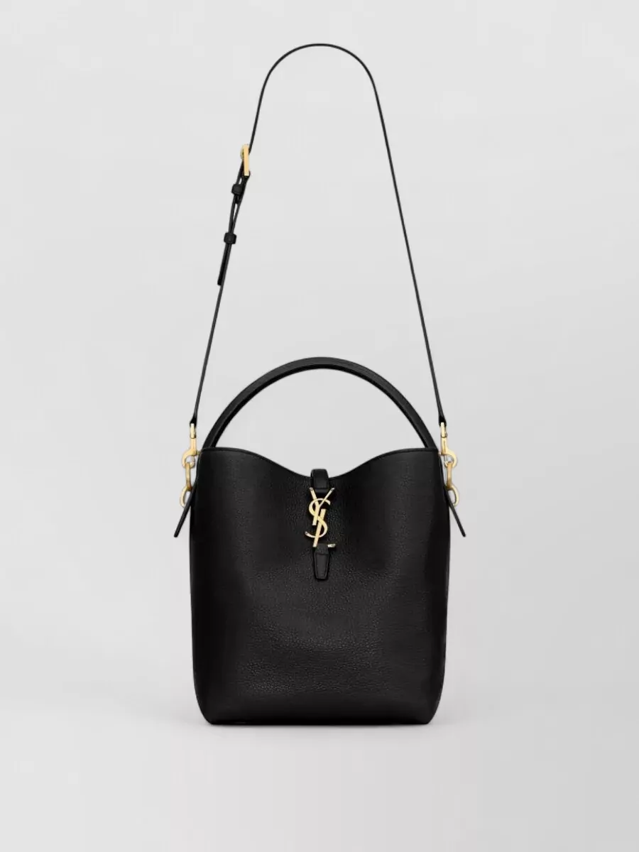 Saint Laurent Grain Leather Bucket Tote Top Handle