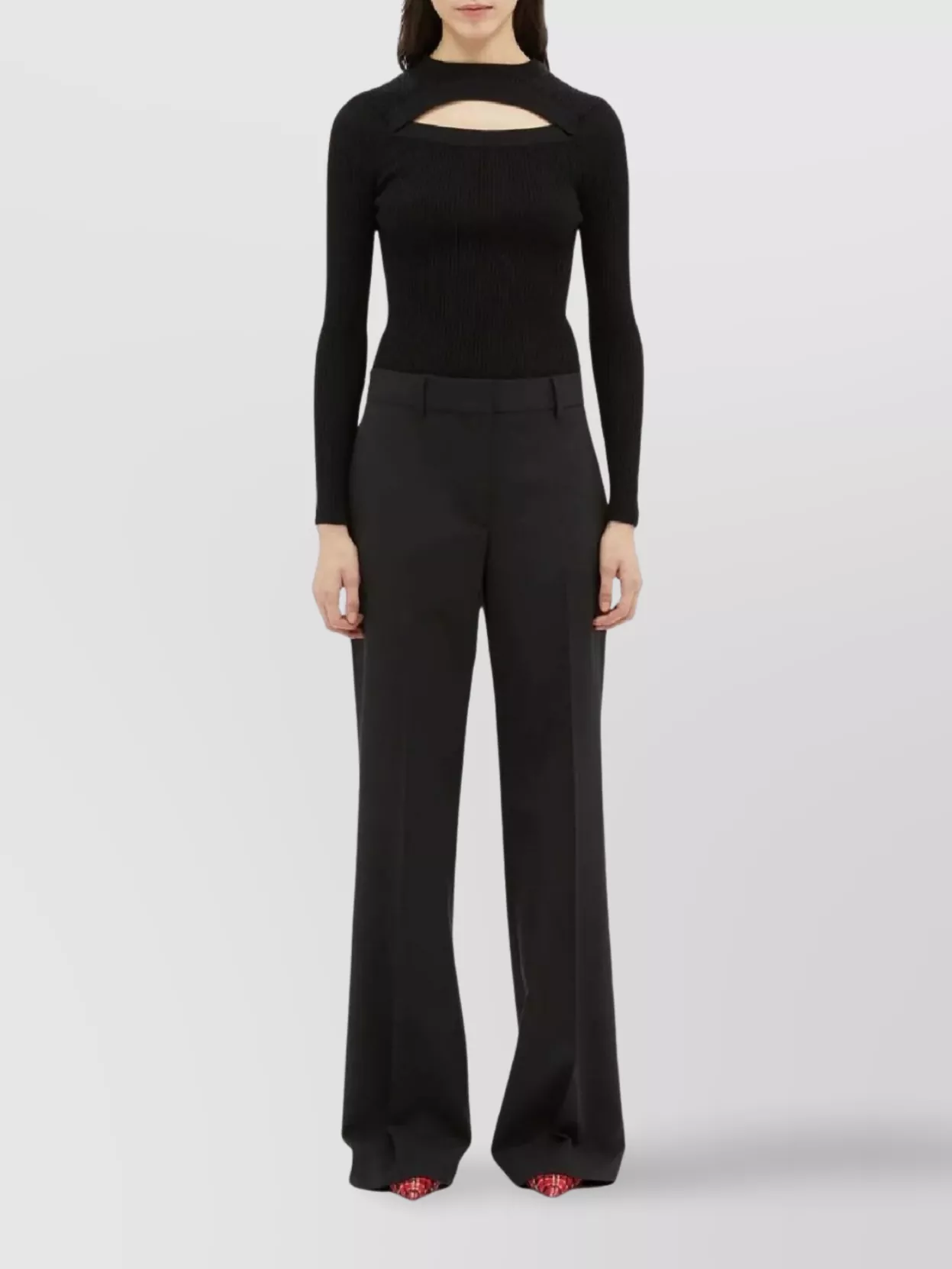 Msgm Belt Loops Wide Leg Trousers