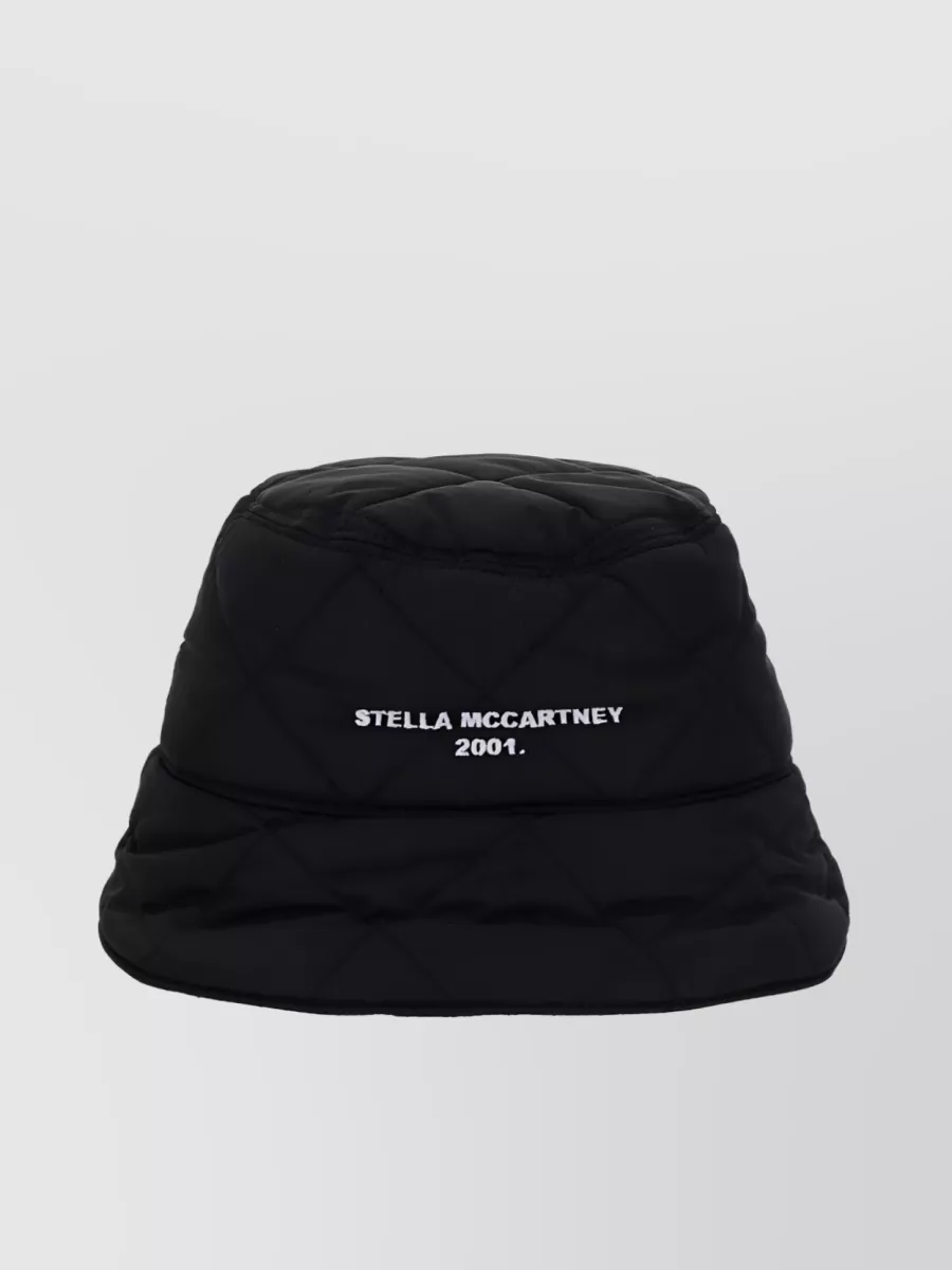 Shop Stella Mccartney Logo Print Bucket Hat In Black