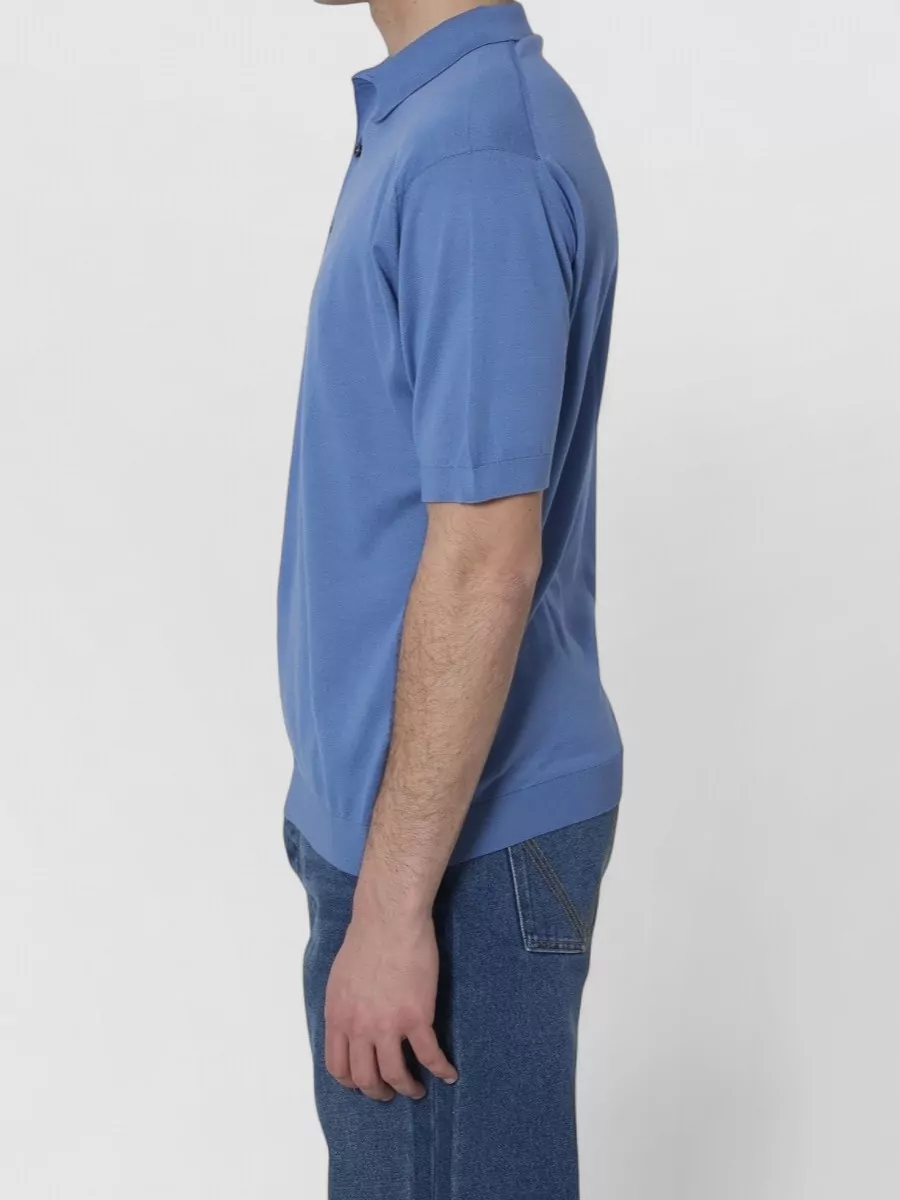 John Smedley Ribbed Trim Short-Sleeve Polo Shirt
