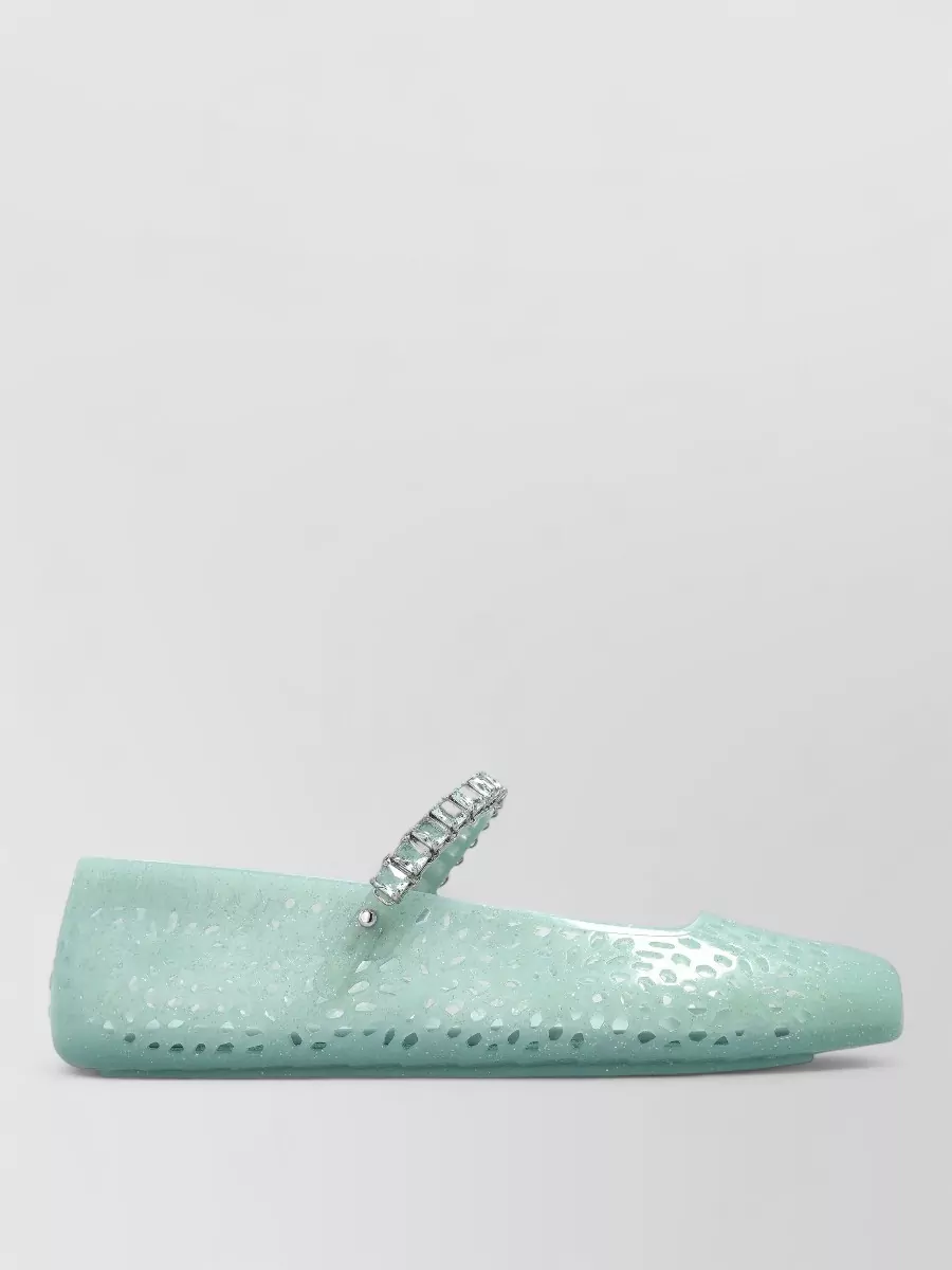 Jimmy Choo Crystal Embellished Jelly Ballerina Shoes